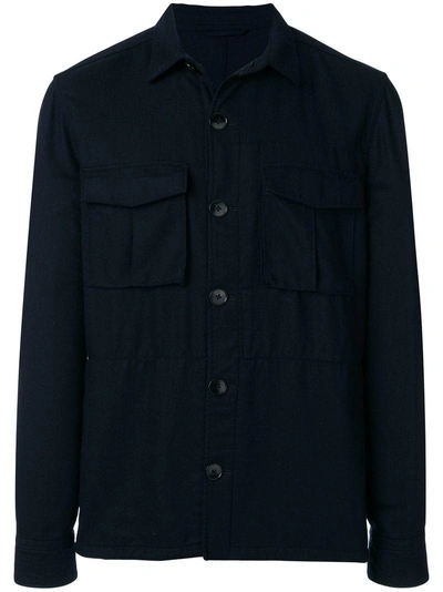 Shop Tomas Maier Sporty Wool Field Jacket - Blue