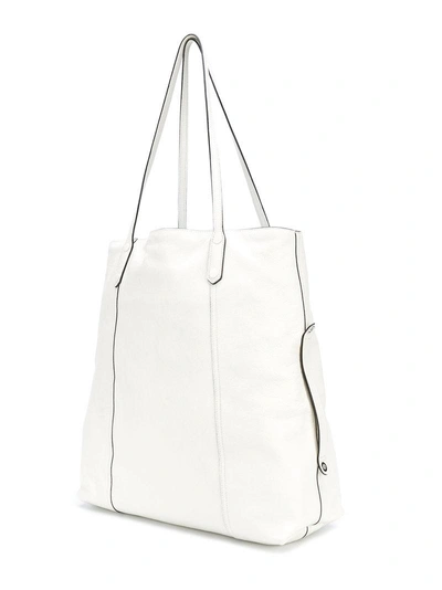 Shop Prada Etiquette Leather Bag In White