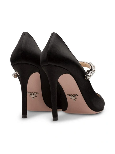Shop Prada Crystal Embellished High-heel Pumps In Black