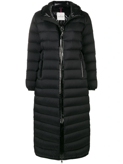 Shop Moncler Grue Long Down Coat In Black