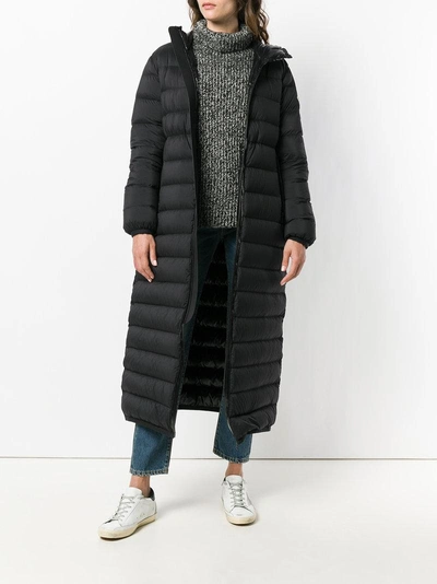 Shop Moncler Grue Long Down Coat In Black