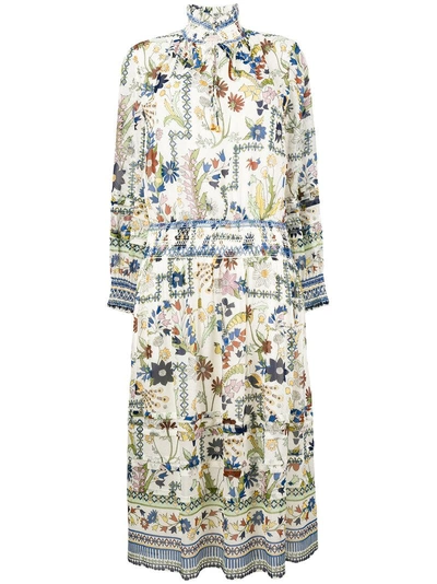 Shop Tory Burch Waverly Floral Dress In Neutrals