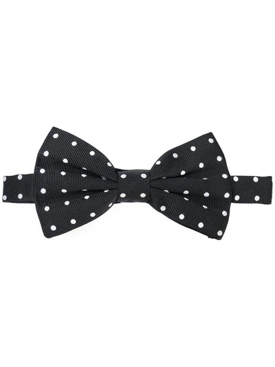 Shop Dolce & Gabbana Polka Dot Bow Tie In Black