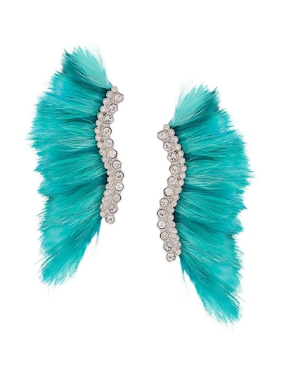 Shop Mignonne Gavigan Oversized Wings Earrings - Blue