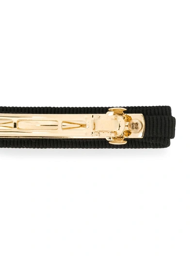 Shop Ferragamo Salvatore  Logo Ribbon Hair Clip - Black