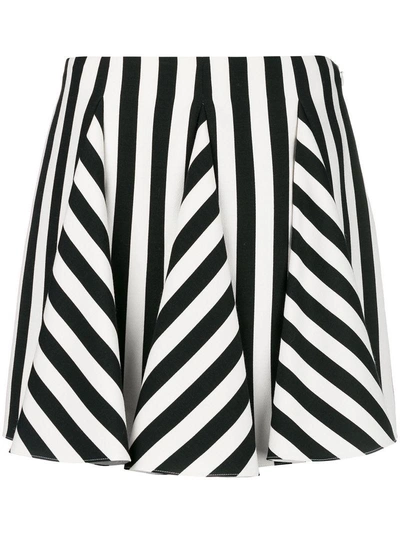 Shop Valentino Engineered Stripe Godet Skirt In White