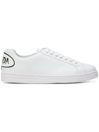 Shop Prada Logo-patch Sneakers - White