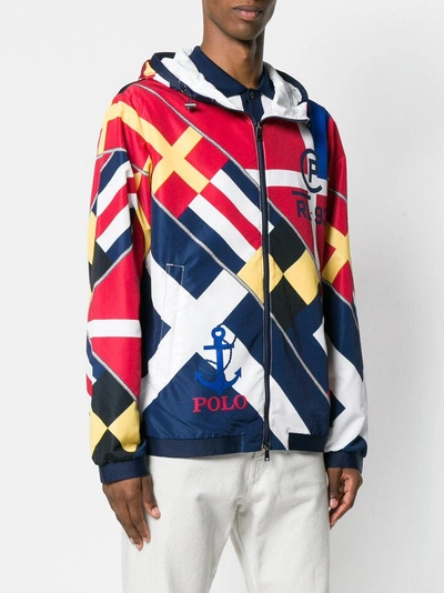Shop Polo Ralph Lauren Sailing Flag Printed Windbreaker In Multicolour