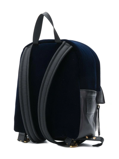 Shop Giuseppe Zanotti Logo Plaque Backpack In Blue