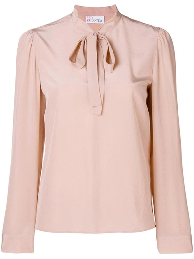 Shop Red Valentino Pussy Bow Longsleeved Blouse - Pink