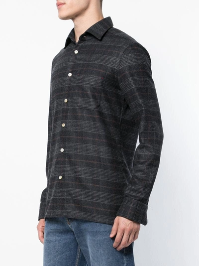 Shop Kiton Plaid Shirt - Grey