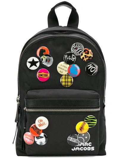 Shop Marc Jacobs Badge Detail Backpack In Black