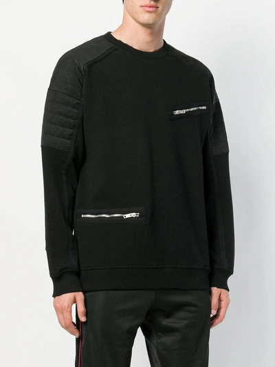 Shop Givenchy Zip Detail Sweatshirt - Black