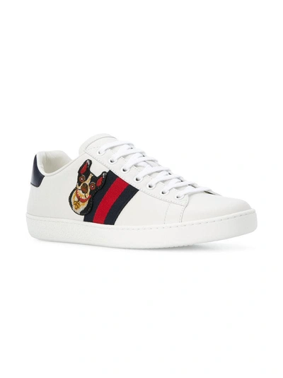 Shop Gucci Ace Embroidered Sneakers - White