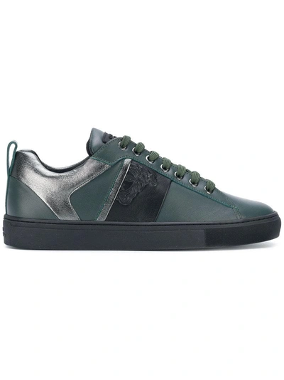 Shop Versace Collection Medusa Lace-up Sneakers - Green