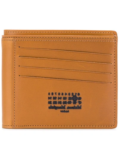 Shop Maison Margiela Logo Bi-fold Cardholder Wallet - Brown