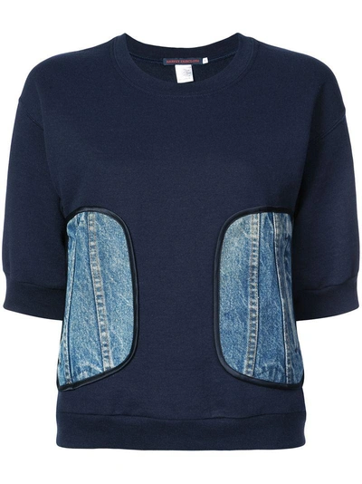 Shop Harvey Faircloth Demin Patch Sweatshirt - Blue