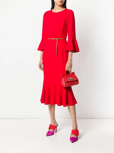 Shop Dolce & Gabbana Sicily St. Iguana Shoulder Bag - Red