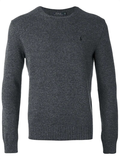Shop Polo Ralph Lauren Embroidered Sweater - Grey