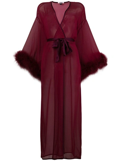 Shop Gilda & Pearl Sheer Chiffon Full Length Kimono - Red