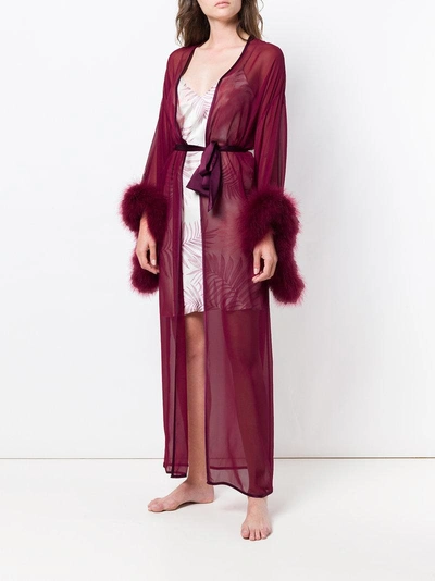 Shop Gilda & Pearl Sheer Chiffon Full Length Kimono - Red