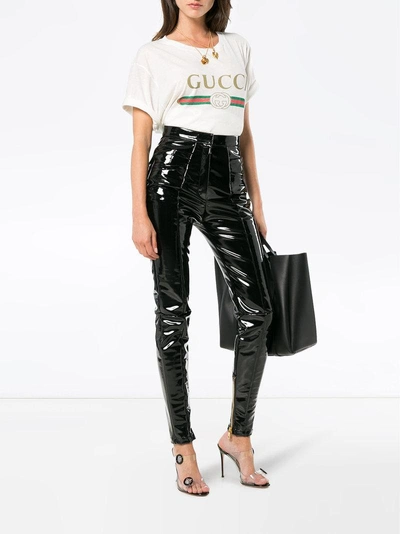 Gucci White Floral Patch Logo T-shirt
