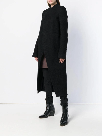 Shop Rick Owens Wrap Front Coat - Black