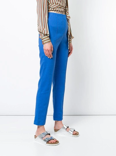 Shop Diane Von Furstenberg High Waisted Tailored Trousers In Blue