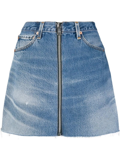 Shop Re/done Zipped Mini Skirt - Blue