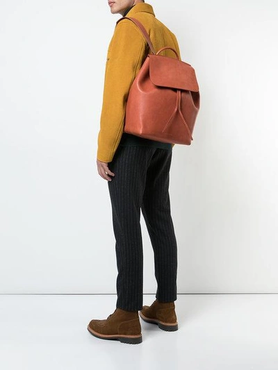 Mansur Gavriel Large Drawstring Backpack In Brown ModeSens