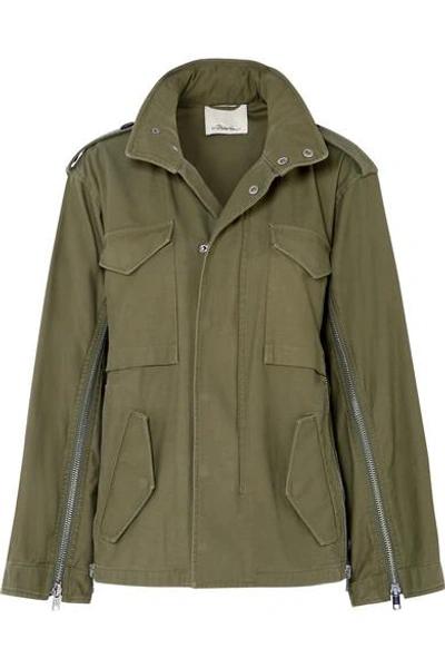 Shop 3.1 Phillip Lim / フィリップ リム Hooded Cotton-canvas Jacket In Army Green