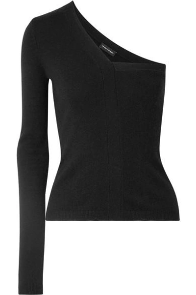 Shop Narciso Rodriguez One-shoulder Cashmere Sweater In Black