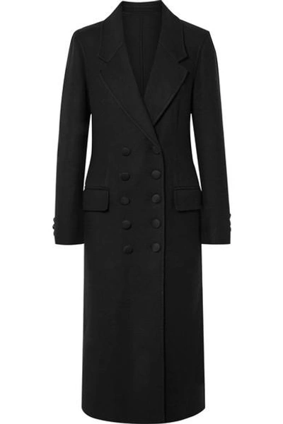 Shop Burberry Double-breasted Cashmere Coat In Black