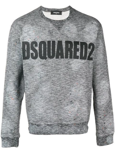 Shop Dsquared2 Sweatshirt Mit Logo-print In Grey