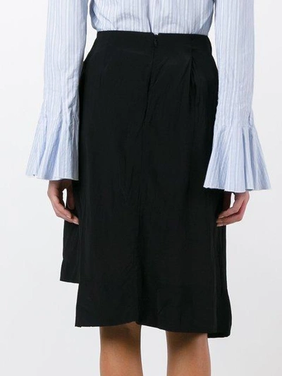 Shop Loewe Asymmetric Midi Skirt In Black