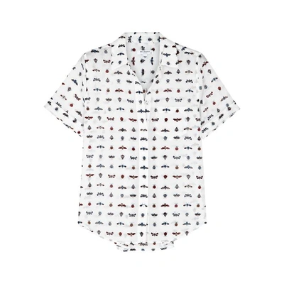 Shop Equipment Elley Bug-print Semi-sheer Shirt In White