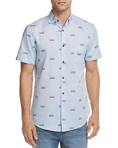 Shop Sovereign Code La Playa Pattern Regular Fit Button-down Shirt In Patriot