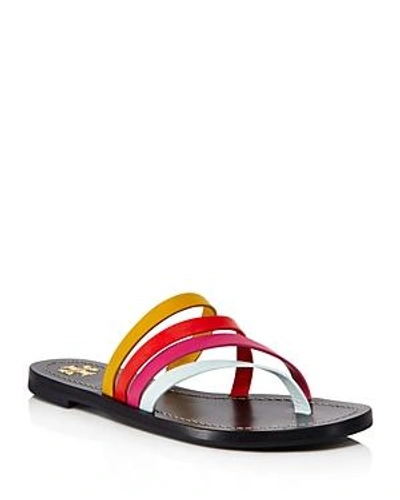 Shop Tory Burch Patos Thong Sandals In Pink/yellow Multi