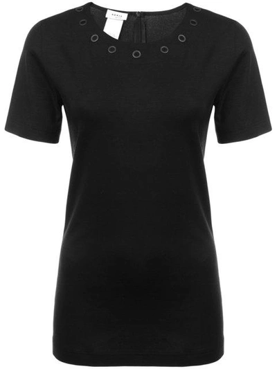 Shop Akris Punto Eyelet Detail T-shirt - Black