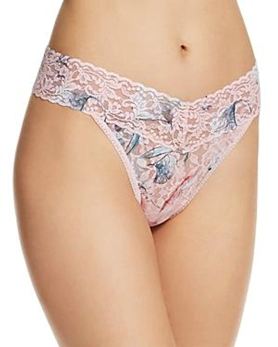 Shop Hanky Panky Original-rise Printed Lace Thong In Cherie