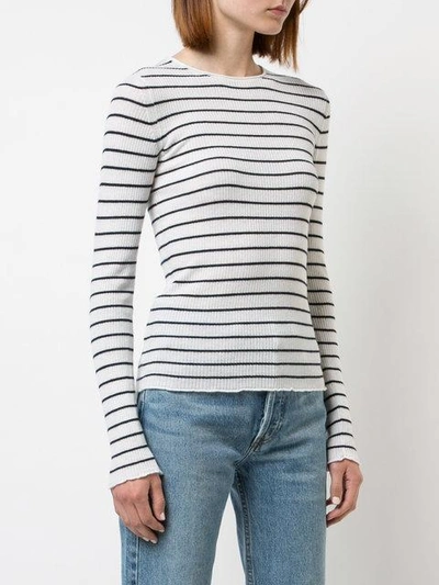 Shop Vince Striped Sweater - White