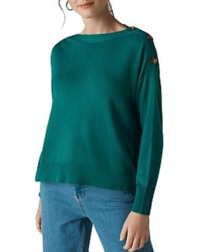 Shop Whistles Button-detail Sweater In Green