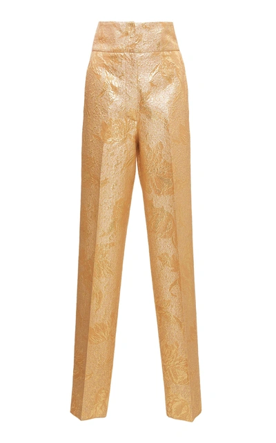 Shop Rochas Orlando Ornate Trousers In Gold