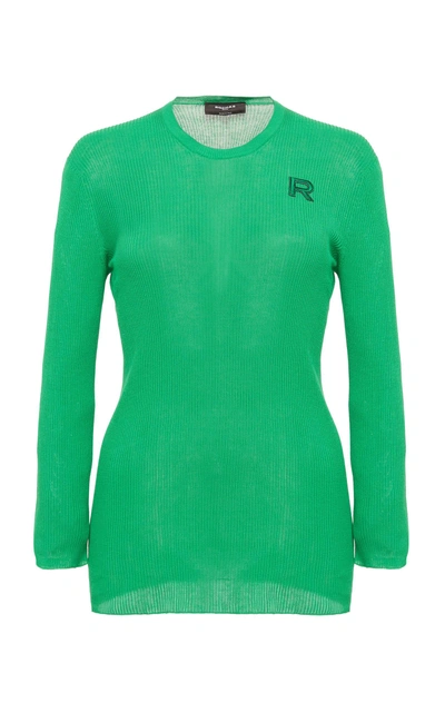 Shop Rochas Long Sleeve Knit Top In Green