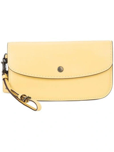 Shop Coach Floral Interior Large Clutch - Yellow