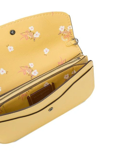 Shop Coach Floral Interior Large Clutch - Yellow