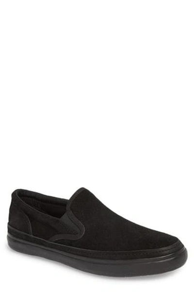 Shop John Varvatos Suede Jet Slip-on Sneaker In Black Suede