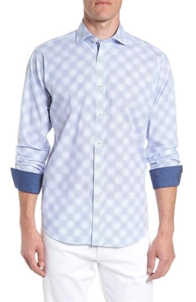 Shop Bugatchi Classic Fit Illusion Check Sport Shirt In Sky