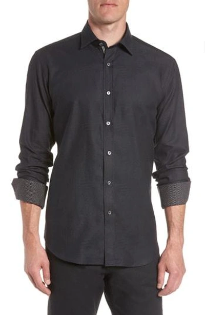 Shop Bugatchi Shaped Fit Sport Shirt In Cavier