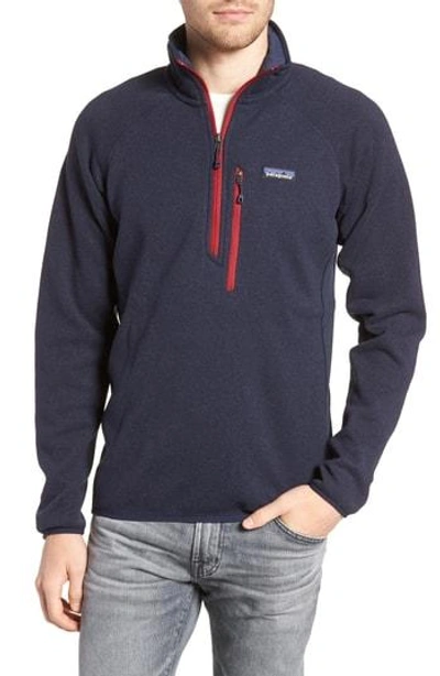 Shop Patagonia Better Sweater Performance Slim Quarter-zip Pullover In Navy Blue